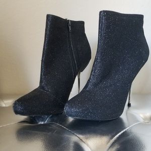 Body Central black sparkly booties